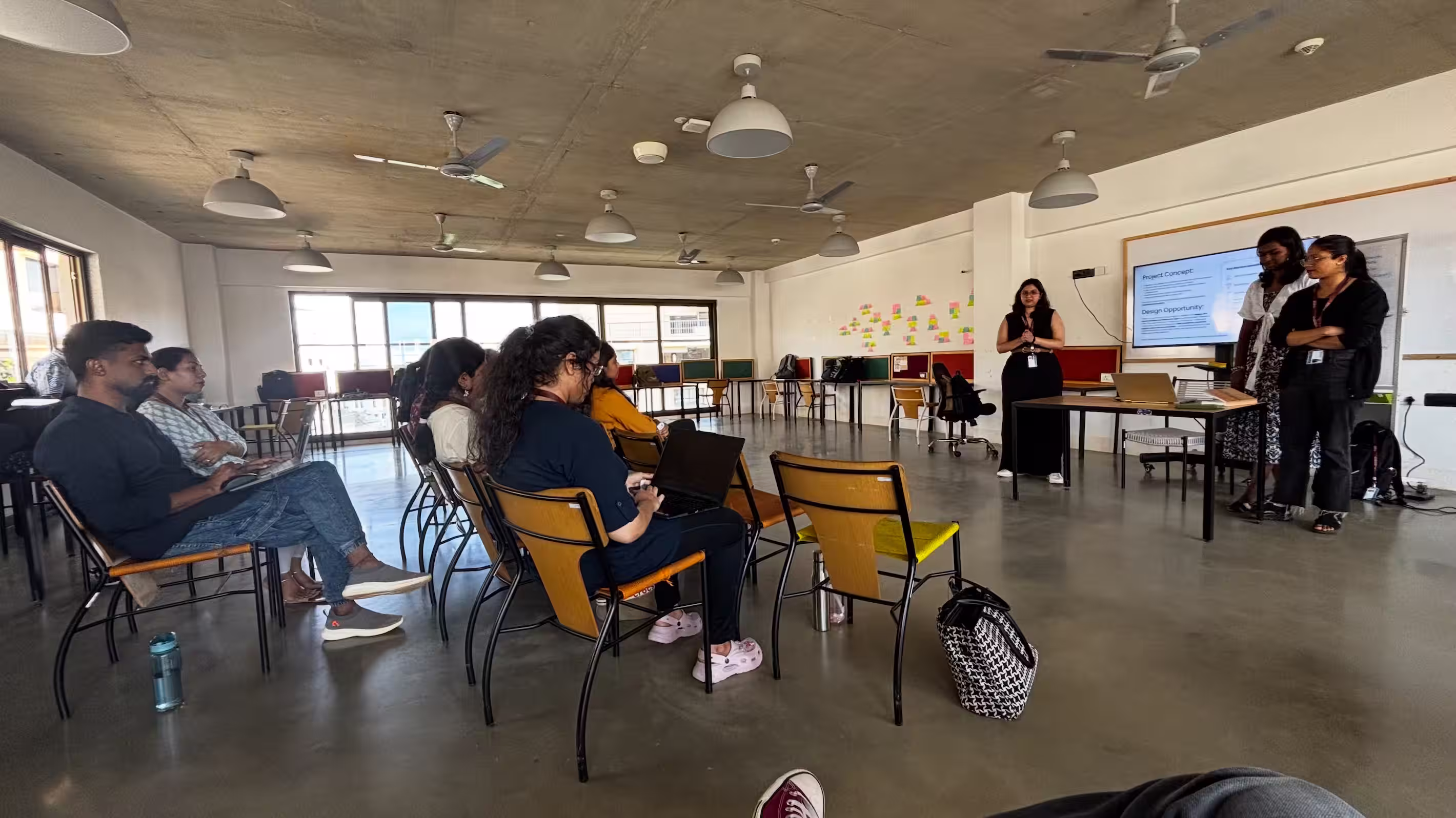 A photo of a student presentation